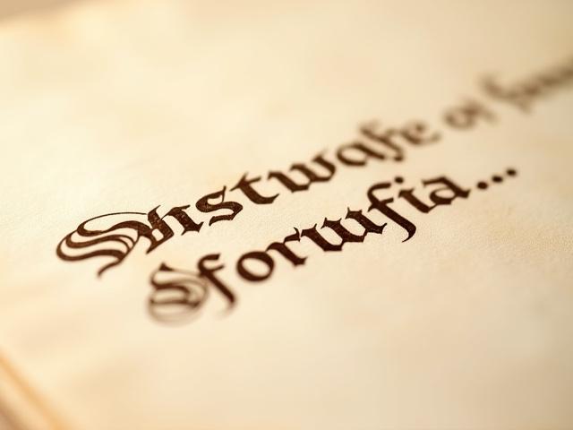 Nahaufnahme eines handgeschriebenen Textes im Unzial-Stil mit runden, eleganten Buchstaben